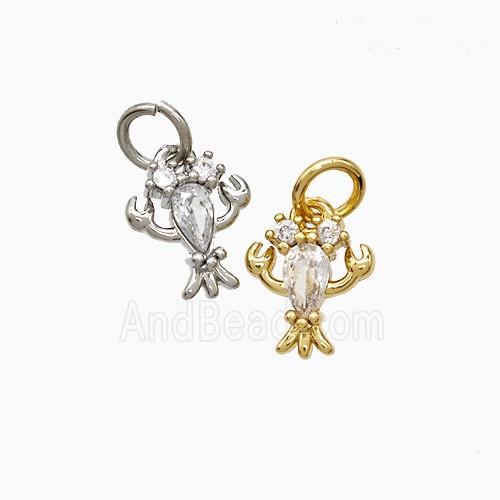 Copper Pendant Pave Zircon, Gold Plated