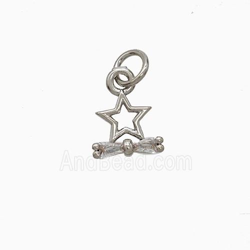 Copper Pendant Pave Zircon, Gold Plated