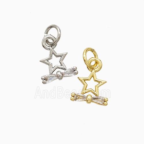 Copper Pendant Pave Zircon, Gold Plated