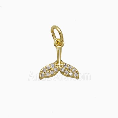 Copper Pendant Pave Zircon, Gold Plated