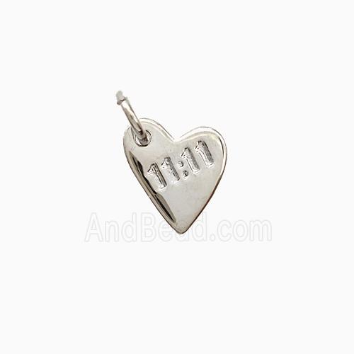 Copper Heart Pendant Double Eleven Platinum Plated
