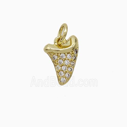 Copper Pendant Pave Zircon, Gold Plated