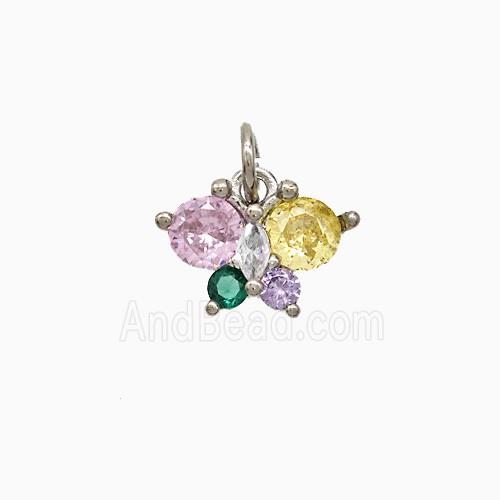 Copper Pendant Pave Zircon, Gold Plated