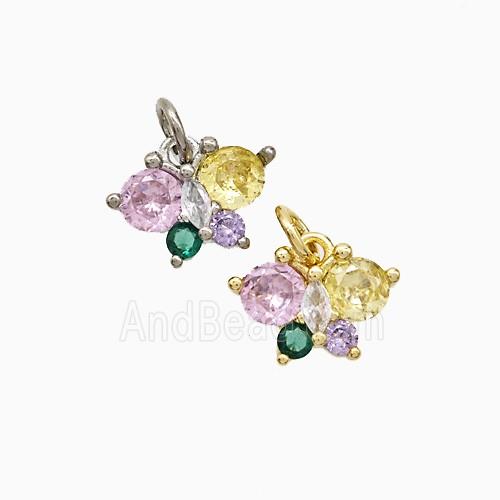 Copper Pendant Pave Zircon, Gold Plated