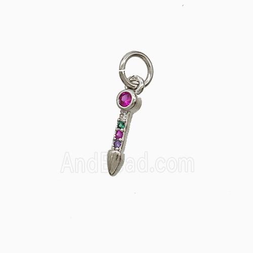 Copper Pendant Pave Zircon, Gold Plated