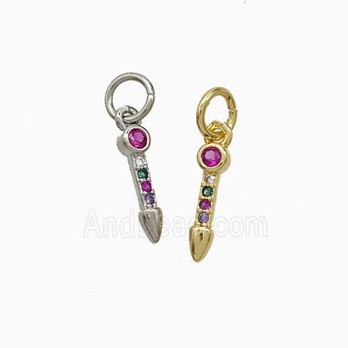 Copper Pendant Pave Zircon, Gold Plated