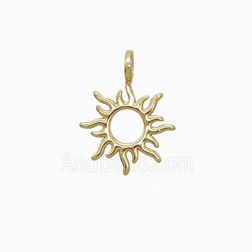 Copper Pendant Pave Zircon, Gold Plated