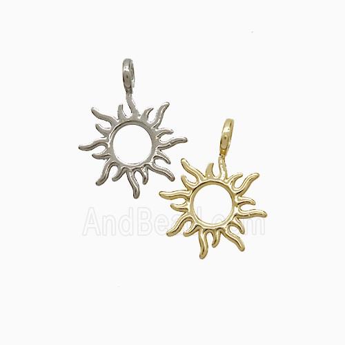 Copper Pendant Pave Zircon, Gold Plated