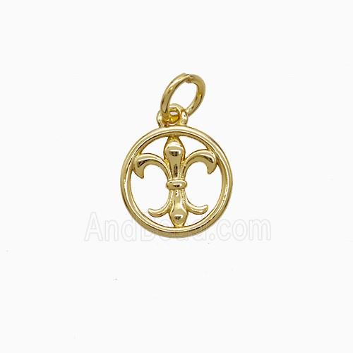 Copper Pendant Pave Zircon, Gold Plated