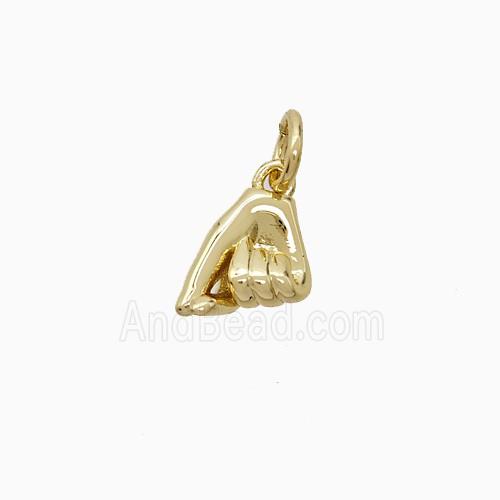 Copper Pendant Pave Zircon, Gold Plated