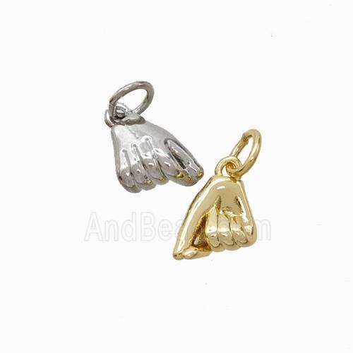 Copper Pendant Pave Zircon, Gold Plated