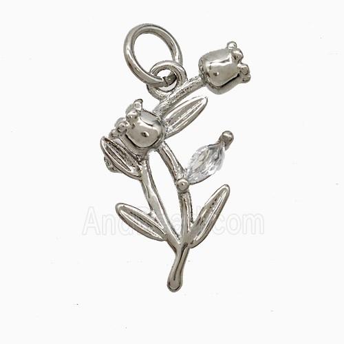Copper Pendant Pave Zircon, Gold Plated