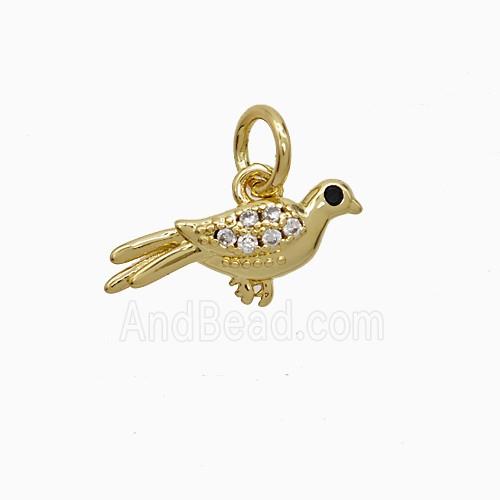 Copper Pendant Pave Zircon, Gold Plated