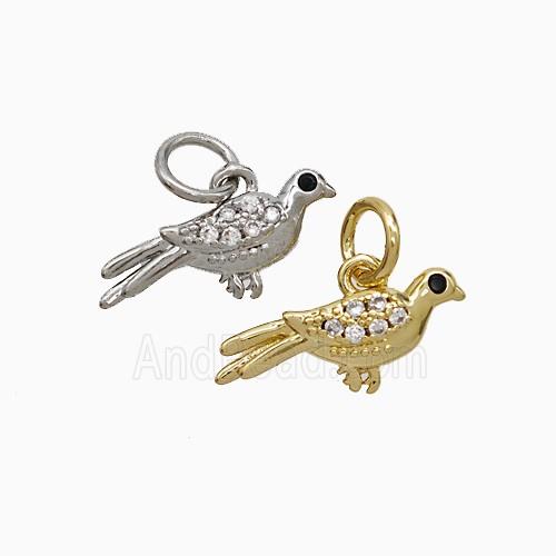 Copper Pendant Pave Zircon, Gold Plated