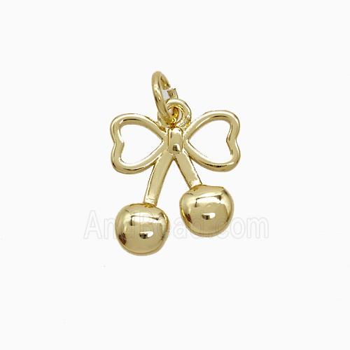 Copper Pendant Pave Zircon, Gold Plated