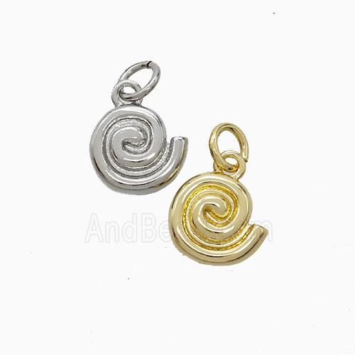 Copper Pendant Pave Zircon, Gold Plated