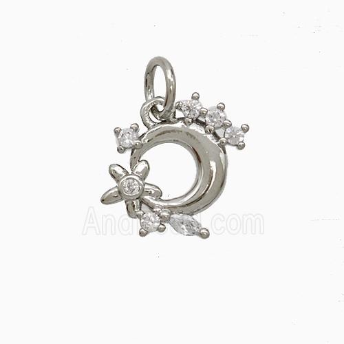 Copper Pendant Pave Zircon, Gold Plated