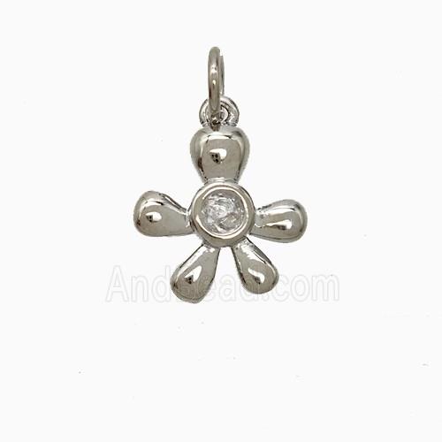 Copper Pendant Pave Zircon, Gold Plated
