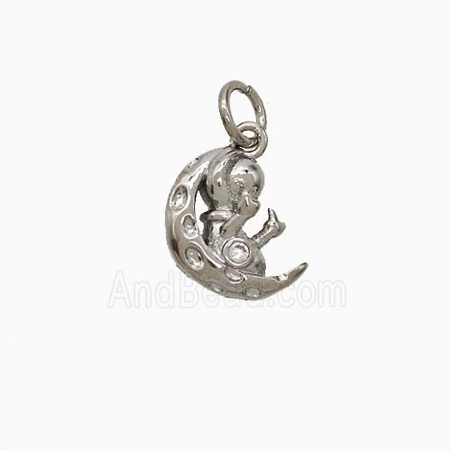 Copper Pendant Pave Zircon, Gold Plated