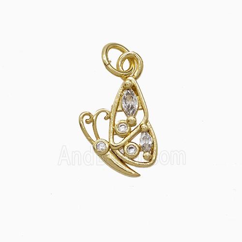 Copper Pendant Pave Zircon, Gold Plated