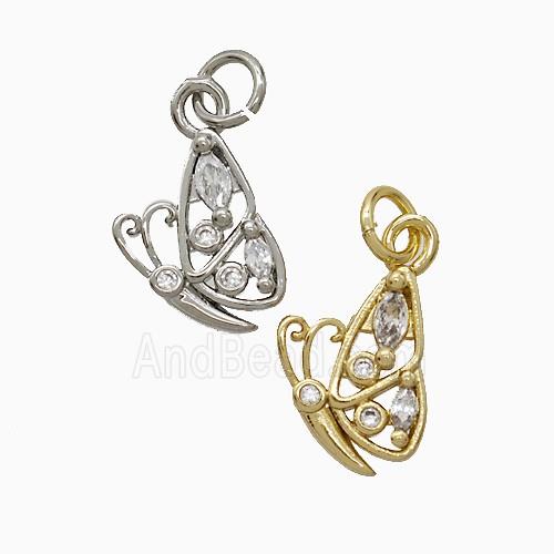 Copper Pendant Pave Zircon, Gold Plated