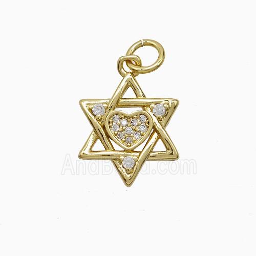 Copper Pendant Pave Zircon, Gold Plated