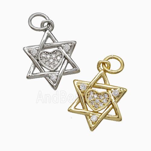 Copper Pendant Pave Zircon, Gold Plated