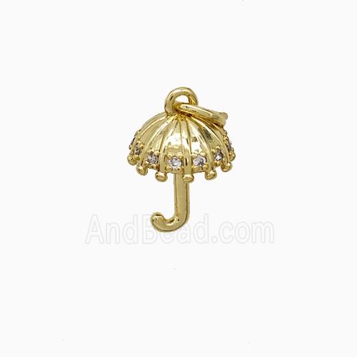 Copper Pendant Pave Zircon, Gold Plated