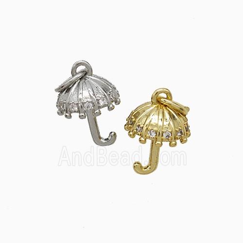 Copper Pendant Pave Zircon, Gold Plated
