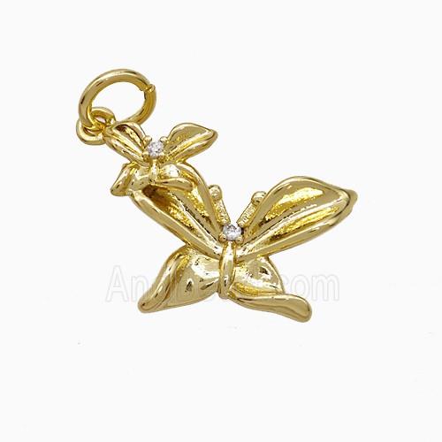 Copper Pendant Pave Zircon, Gold Plated