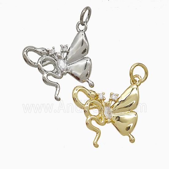 Copper Pendant Pave Zircon, Gold Plated