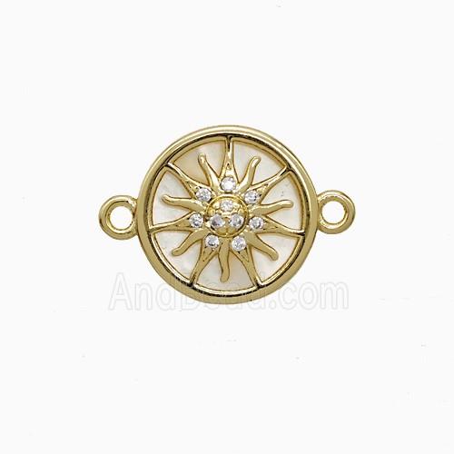 Copper Pendant Pave Zircon, Gold Plated