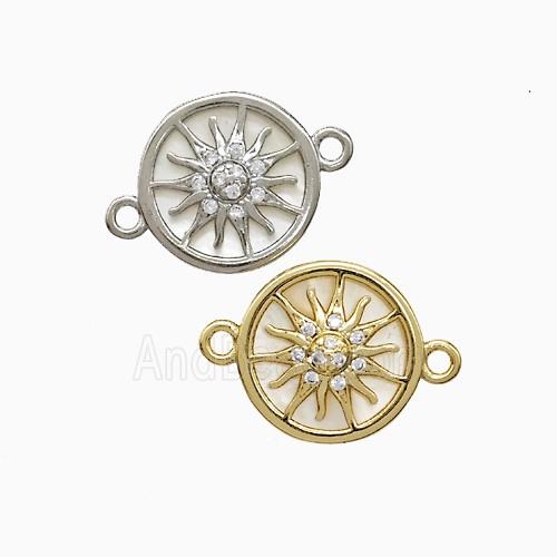 Copper Pendant Pave Zircon, Gold Plated