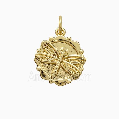Copper Dragonfly Pendant Gold Plated