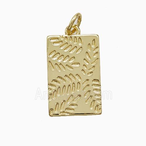 Copper Pendant Pave Zircon, Gold Plated