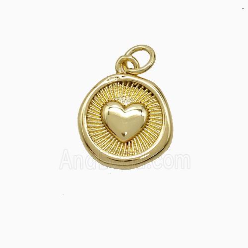 Copper Pendant Pave Zircon, Gold Plated