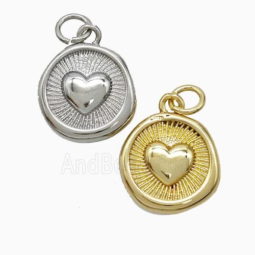 Copper Pendant Pave Zircon, Gold Plated