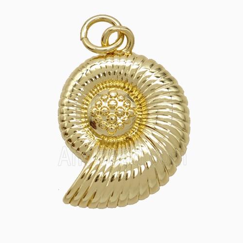 Copper Pendant Pave Zircon, Gold Plated