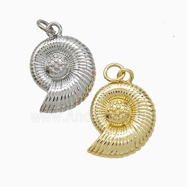 Copper Pendant Pave Zircon, Gold Plated