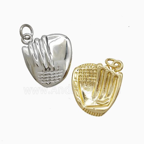 Copper Pendant Pave Zircon, Gold Plated