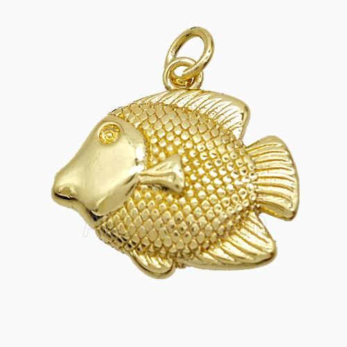 Copper Pendant Pave Zircon, Gold Plated