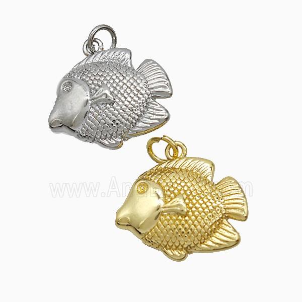 Copper Pendant Pave Zircon, Gold Plated