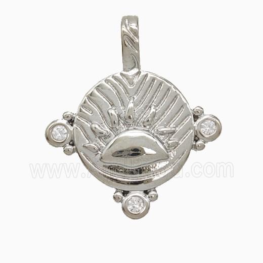 Copper Pendant Pave Zircon, Gold Plated