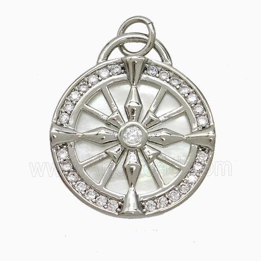Copper Pendant Pave Zircon, Gold Plated