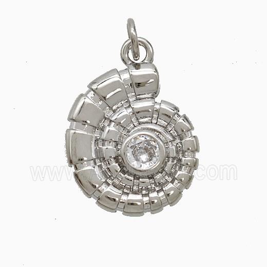Copper Pendant Pave Zircon, Gold Plated