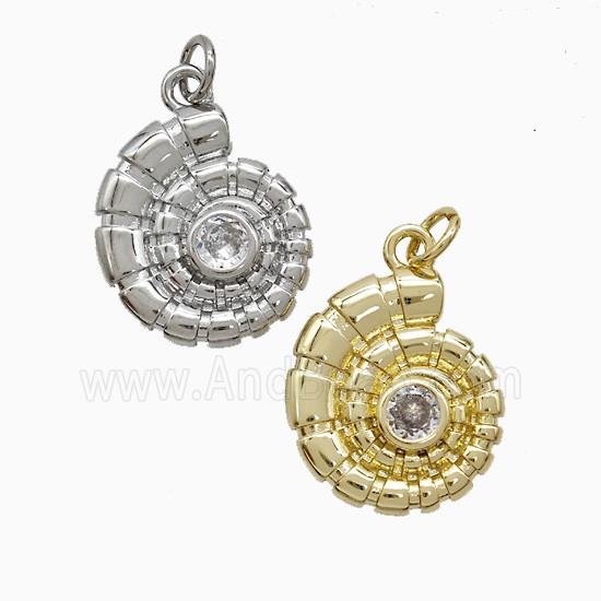 Copper Pendant Pave Zircon, Gold Plated