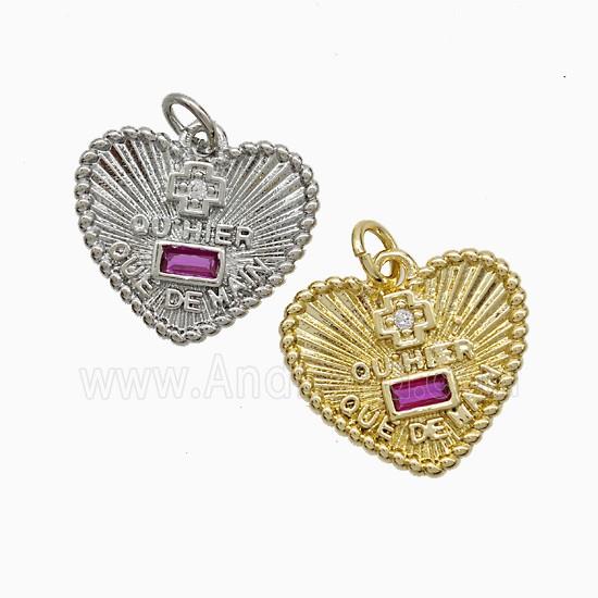 Copper Pendant Pave Zircon, Gold Plated