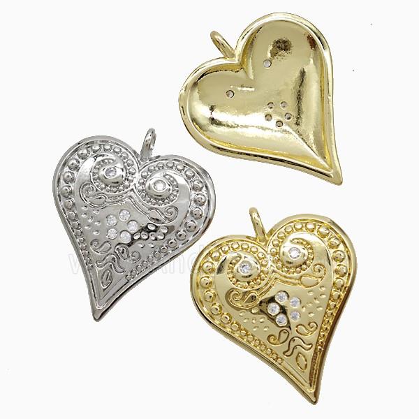 Copper Pendant Pave Zircon, Gold Plated