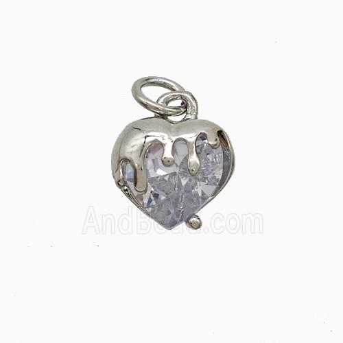 Copper Pendant Pave Zircon, Gold Plated