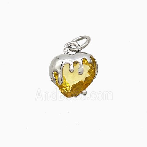 Copper Pendant Pave Zircon, Gold Plated